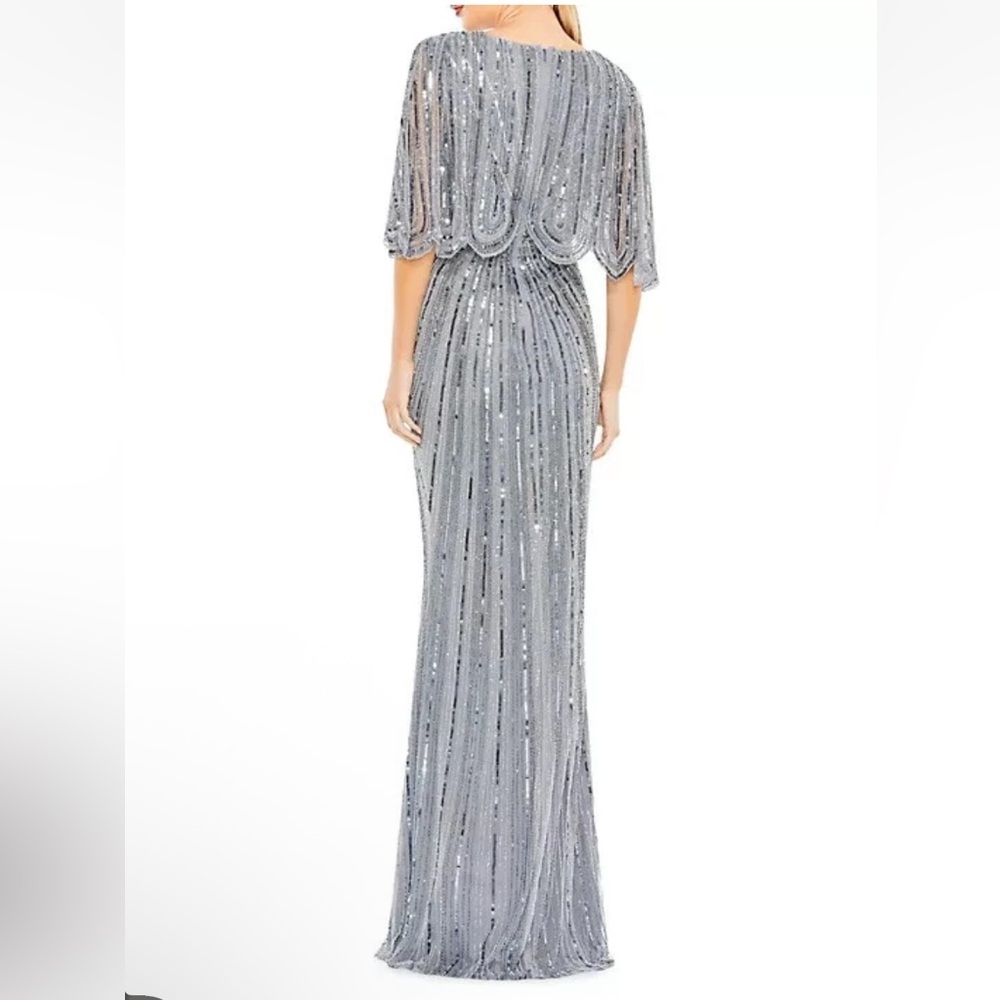 Mac Duggal Slate Blue Beaded Sequin Capelet Sleeve Column Gown‎ Size
20 $698 - Picture 5 of 9